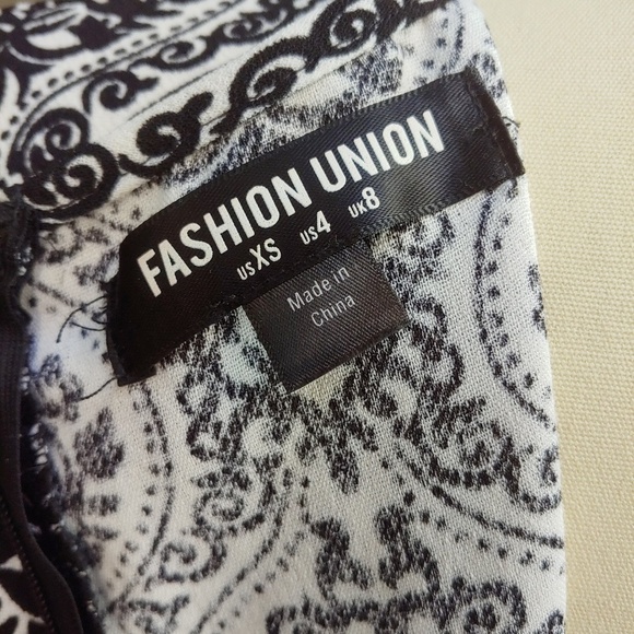 RETRO funky Fashion Union print dress size XS - Picture 7 of 8